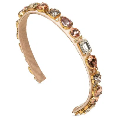 Jennifer Behr Lucia Crystal-embellished Headband In Beige