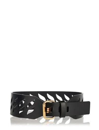 Etro Perforated Buckle Belt In Black