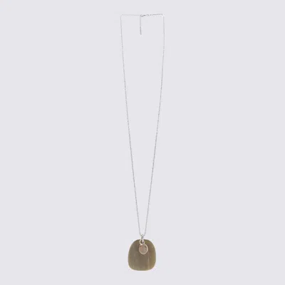 BRUNELLO CUCINELLI BRUNELLO CUCINELLI SILVER METAL MARBLE NECKLACE 