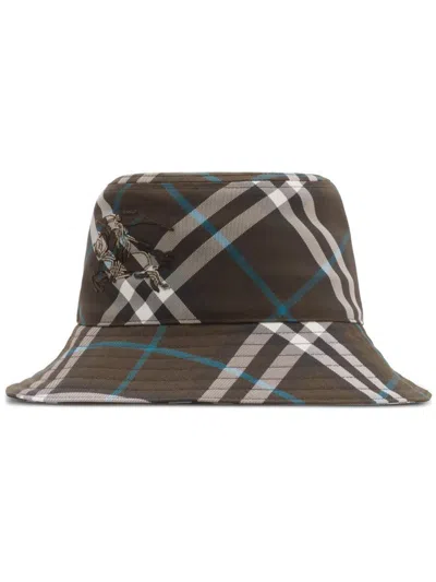 Burberry Ekd Check-print Bucket Hat In Brown