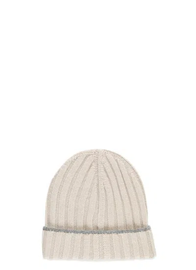 Brunello Cucinelli Cashmere Beanie Cap In Beige