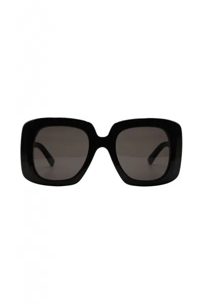 Balenciaga Shiny Black Square-frame Sunglasses Accessories In Black