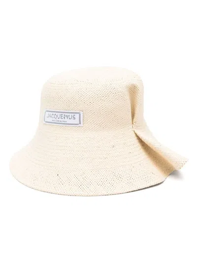 Jacquemus La Chapeau Vela Paper Bucket Hat In Brown