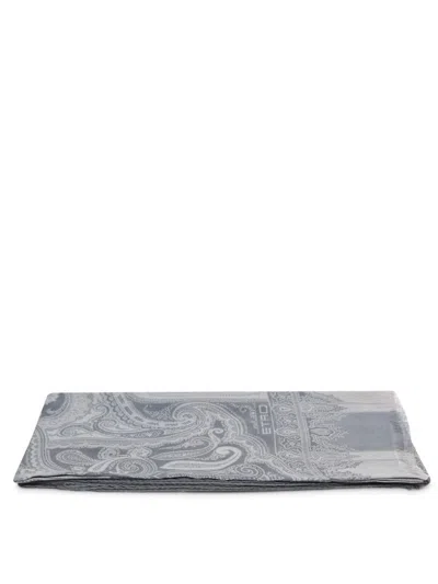 Etro Blue Patterned Scarf In Blue