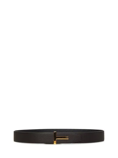 Tom Ford Double-sided T-shaped Icon Belt In Brown