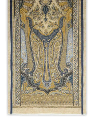 Etro Beige Wool Blend Scarf In Beige