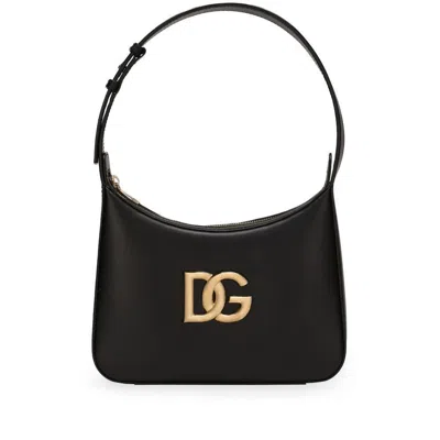 Dolce & Gabbana Logo-plaque Leather Tote Bag In Black