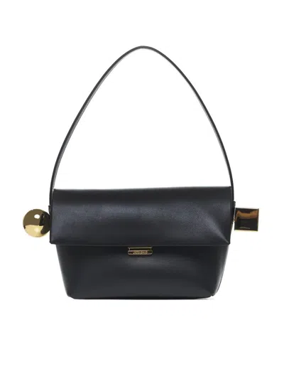 Jacquemus Mini Leather Shoulder Handbag In Black