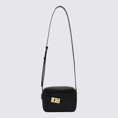 Ferragamo Camera Case S Black Crossbody Bag With Gancini Buckle In Leather Woman In Black