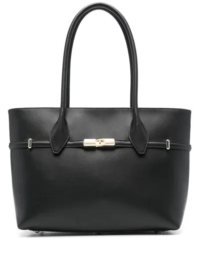 Furla Logo-buckle Tote Bag In O6000 Nero