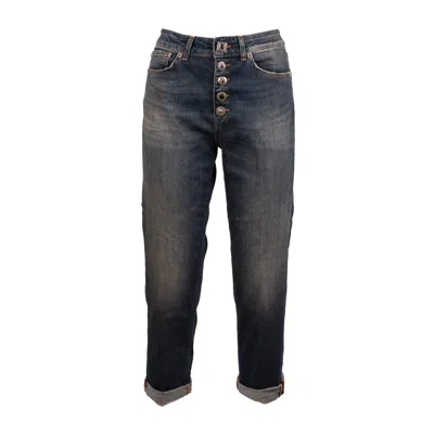 Dondup Koons Loose Velvet Pants In Blue