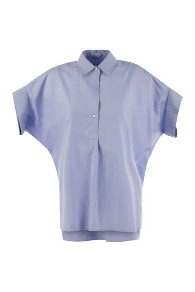 Weekend Max Mara Brema Buttoned Short-sleeved Shirt In Blue