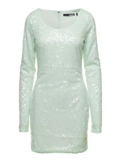 Rotate Birger Christensen Rotate Mini Green Dress With All-over Sequins In Recycled Fabric In Green