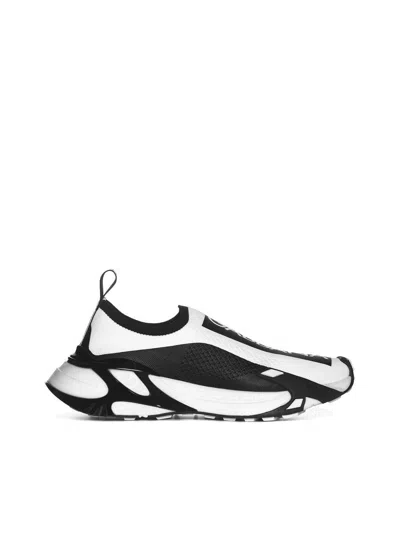 Dolce & Gabbana Sneakers In Bianco Nero Bianco