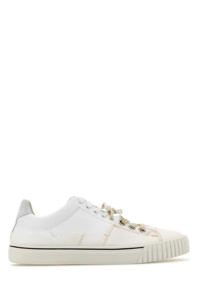 Maison Margiela Evolution Canvas Leather Low-top Sneakers In White