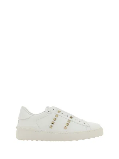 Valentino White Rockstud Untitled Sneakers In White