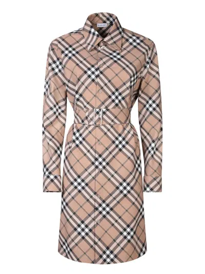 Shop Burberry Dresses In Beige