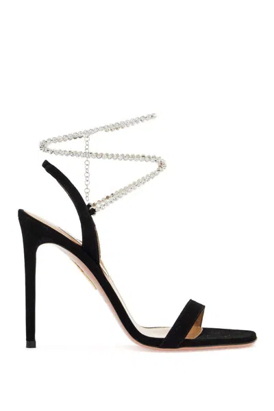 Aquazzura Careless Whisper Ankle Strap Embellished Sandals In Black