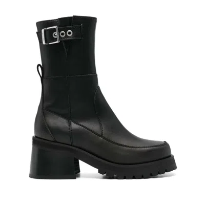 Ganni Woman Ankle Boots Black Size 8 Textile Fibers In Black