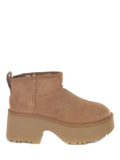 Ugg Brown 'ultra Mini New Heights' Boots In Brown