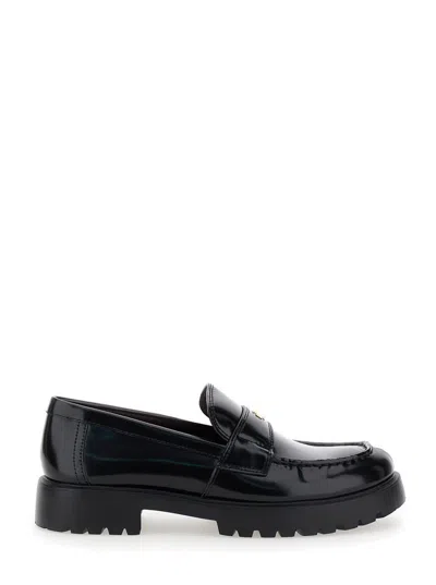 Tory Burch 20mm Classic Lug Brushed Leather Loafers In Black
