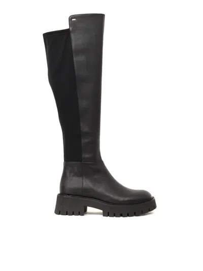 Michael Kors Leather Boot In Black