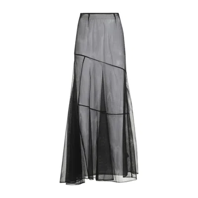Simone Rocha Sheer Tulle Maxi Skirt In Black