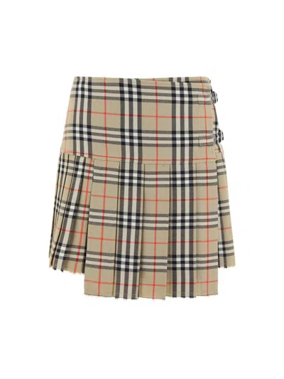 Shop Burberry Skirts In Brown