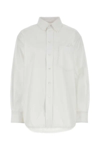 Bottega Veneta White Oxford Shirt In White