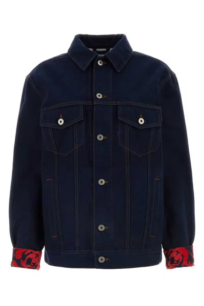 Burberry Logo-patch Denim Jacket In Blue