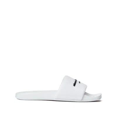 Alexander Wang Aw Pool Logo-embossed Slides In White