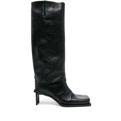 Miista Square-headed Boots In Black