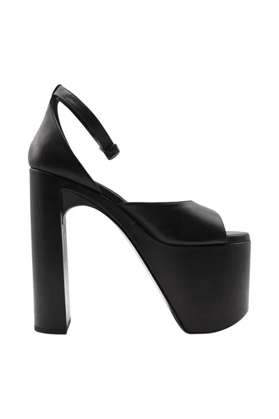 Balenciaga Camden 160 Platform Sandals In Calf Leather In Black