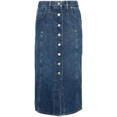 Isabel Marant Étoile Marant Etoile Vandy Denim Cotton Skirt In Blue