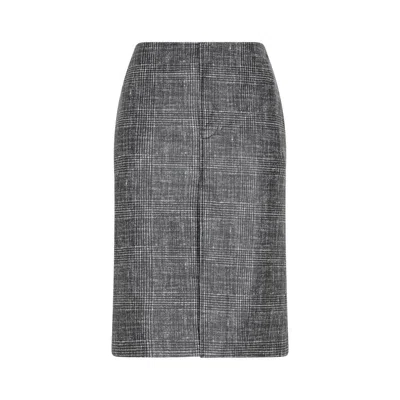 Bottega Veneta Stylish Black Printed Leather Midi Skirt For Women From Ss23 Collection In Black