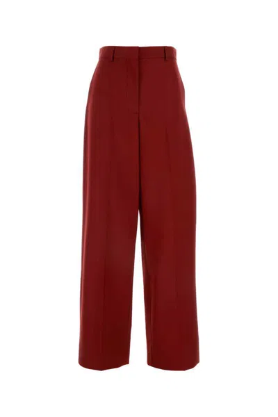 Stella Mccartney Tiziano Red Wool Ruby Wide-leg Pant In Red