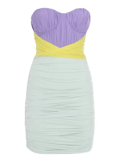 Elisabetta Franchi Draped Jersey Mini Dress In Multicolor
