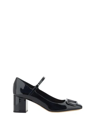 Valentino Vlogo Signature Patent Leather Mary Jane Pumps In Black