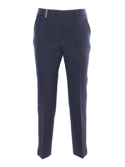 Peserico Pleated Zipper Casual Pants In Black