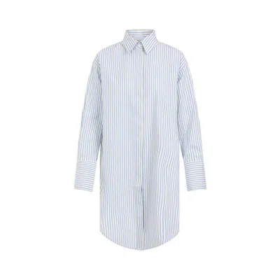 Victoria Beckham Yellow Chamomile Organic Cotton Wrap Front Blouse In Blue