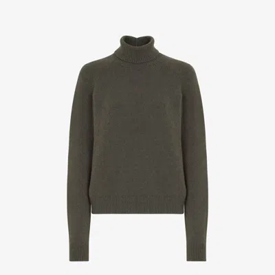 Fendi Logo-embroidered Sweater In Green
