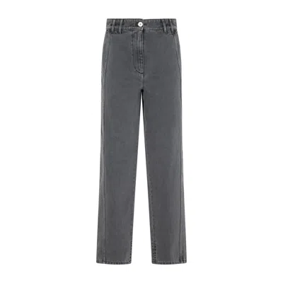 Patou Anthracite Cargo Cotton Trousers In Grey