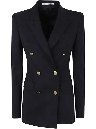 Tagliatore Peak-lapels Double-breasted Blazer In Black