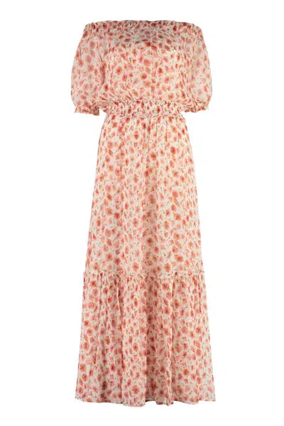 Shop Alessia Zamattio Picnic Silk Maxi Dress In Multicolor