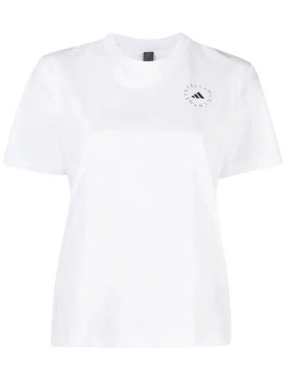 Adidas By Stella Mccartney Logo-print Short-sleeved T-shirt In White