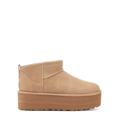 Ugg Classic Ultra Mini 1135092-san Platform Boots Women Sand Suede Comfort Ankle In San