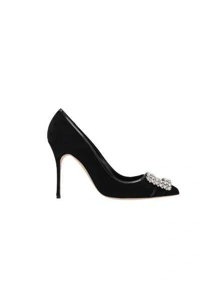 Manolo Blahnik Hangisi 110mm Crystal-embellished Pumps In Black