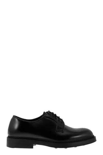 Doucal's Almond-toe Leather Derby Shoes In Black