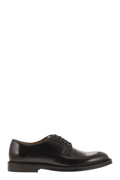 Doucal's Man Lace-up Shoes Midnight Blue Size 6.5 Soft Leather In Black