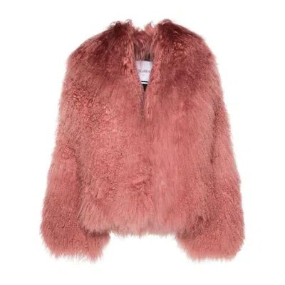 Attico Mongolia Short Coat In Pink
